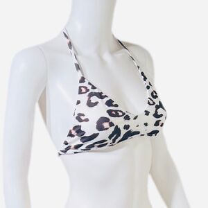 Plumeria Swim Leopard T-Back Bikini Top